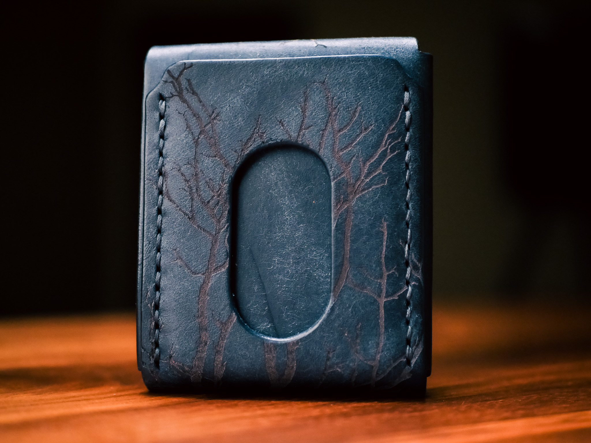 Limited Release "Dark Forest" Badalassi Pueblo Leather Flap Wallet: Slim Handmade Tuck Closure - Image 3