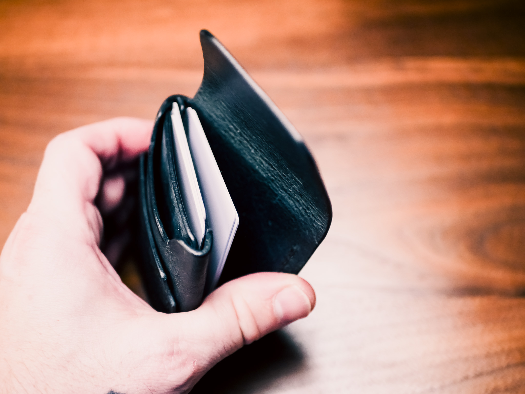 Limited Release "Dark Forest" Badalassi Pueblo Leather Flap Wallet: Slim Handmade Tuck Closure - Image 6