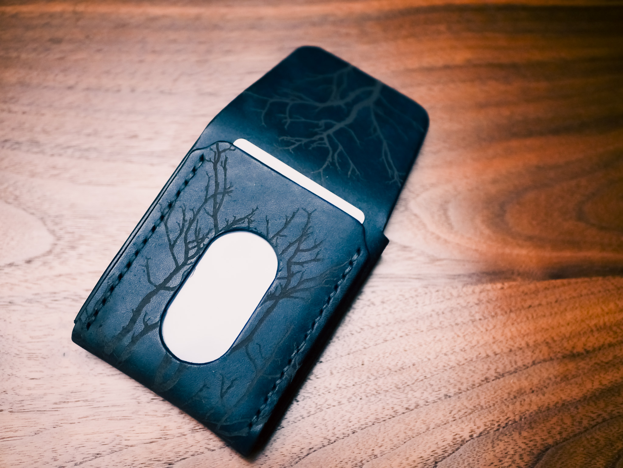 Limited Release "Dark Forest" Badalassi Pueblo Leather Flap Wallet: Slim Handmade Tuck Closure - Image 8